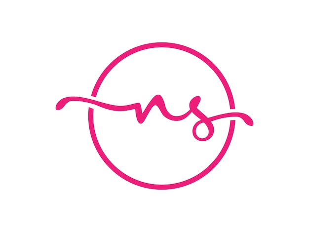 Vector pink logo with the title'logo for ns '