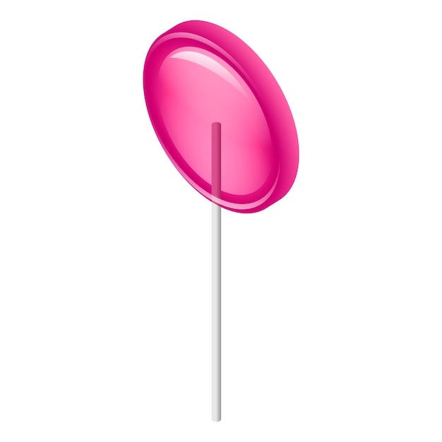 Pink lollipop icon Isometric of pink lollipop vector icon for web design isolated on white background