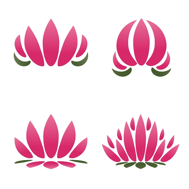 Modello di logo o icona del fiore di loto rosa.