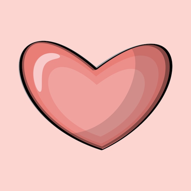 Pink love illustration vector pink heart glow vector