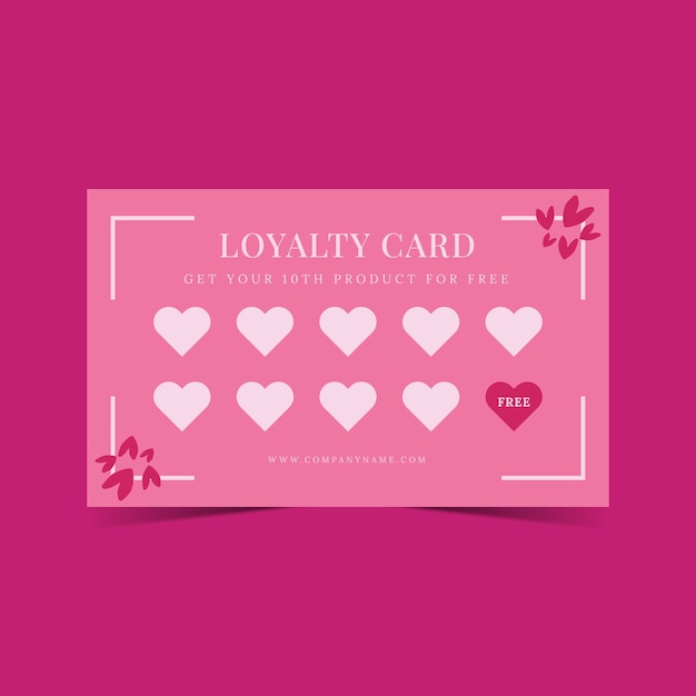 Розовый и любовь дизайн карты лояльности Дизайн подарочной карты