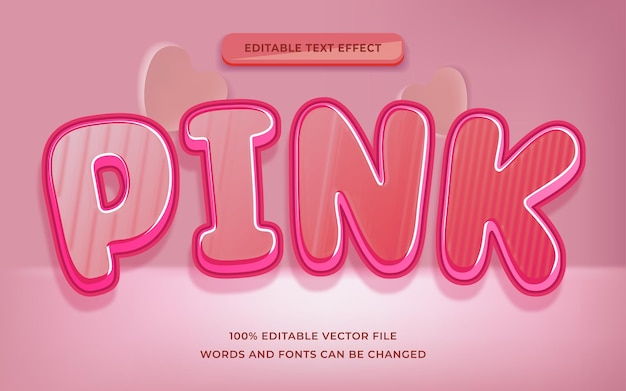 Pink love text effect editable