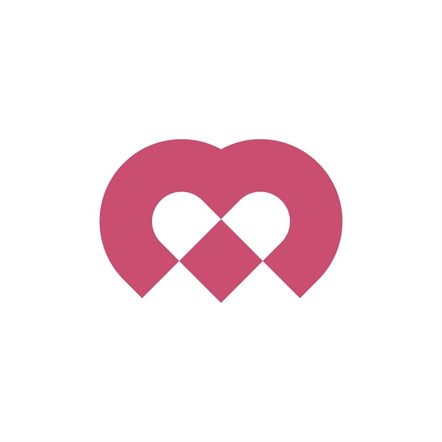 pink love above up logo design vector