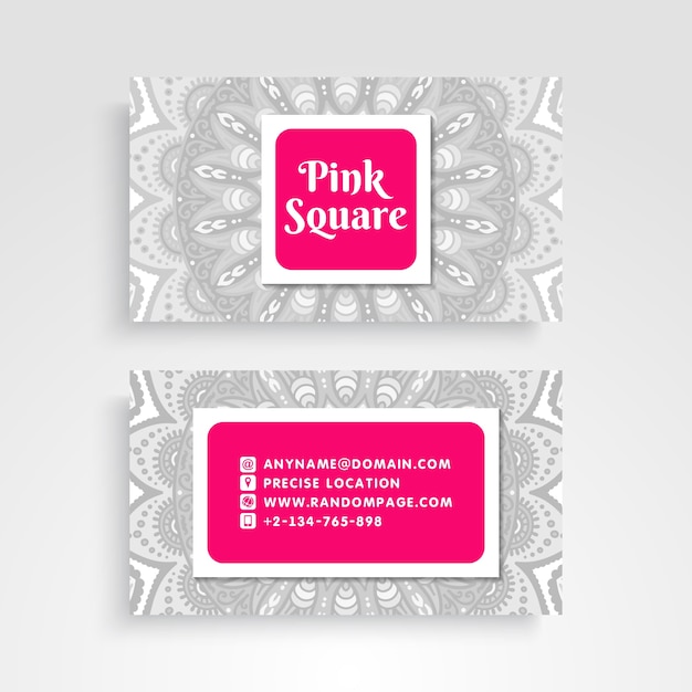 Pink mandala business card illustration