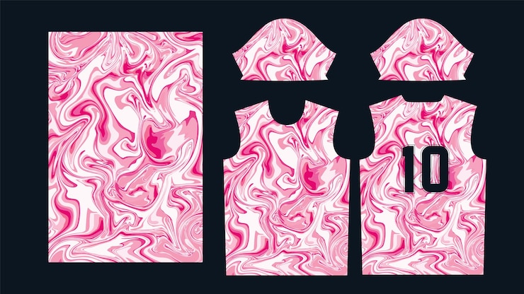 Vector pink marble basketball jersey design