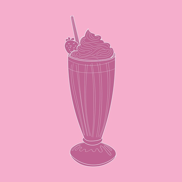pink milkshake on pink background