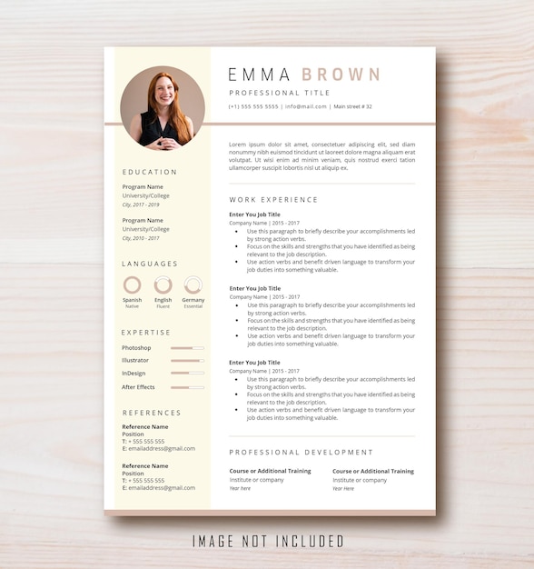 Vector pink minimalist modern cv template