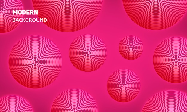 輝く 3 D ボール要素とピンクのモダンな抽象的な背景