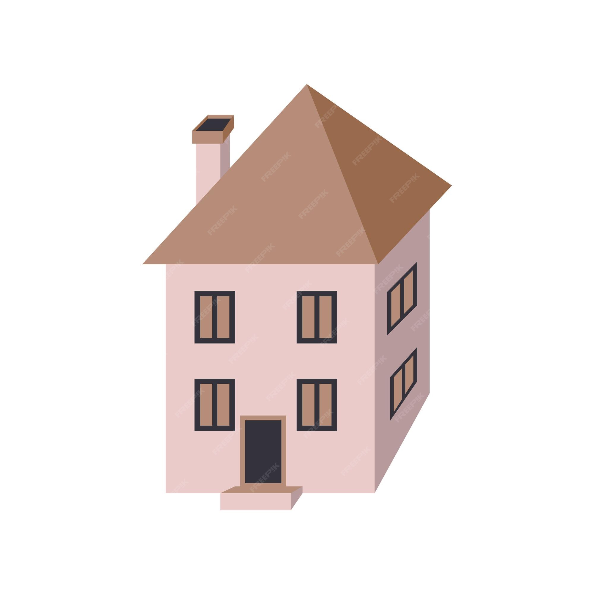 Premium Vector | Pink modern house vector illustration