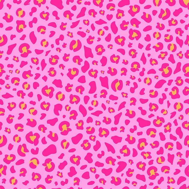 Vector pink modern leopard seamless pattern trendy glamour doll background design