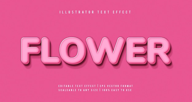 Pink Monotone Flower Text Style Font Effect