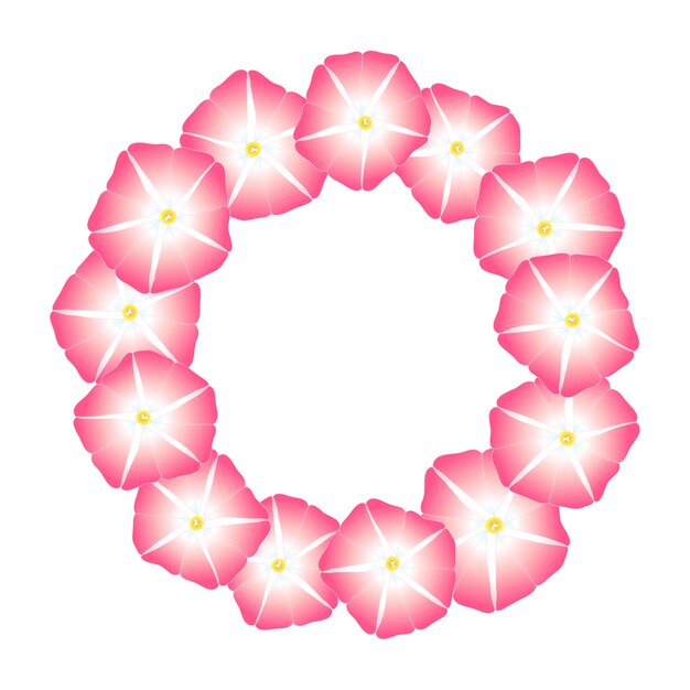 Pink morning glory flower wreath