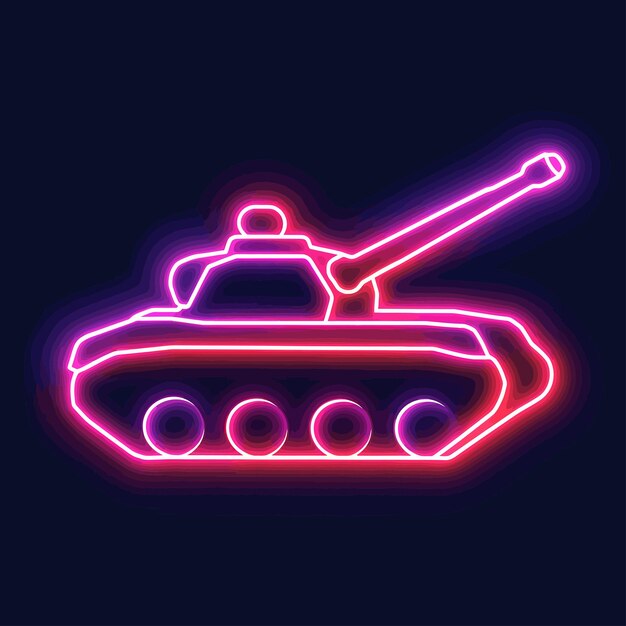 Pink neon tank vector