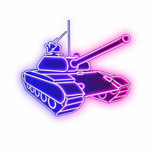 Pink neon tank vector