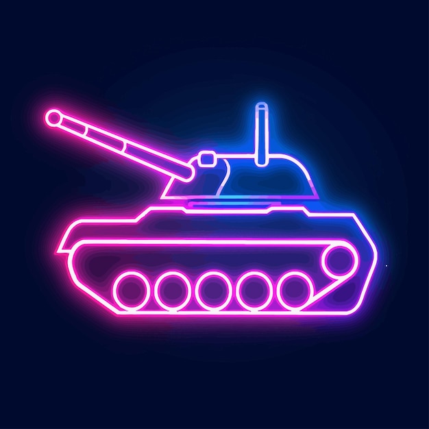 Vector pink neon tank vector