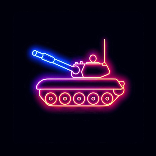 Vector pink neon tank vector