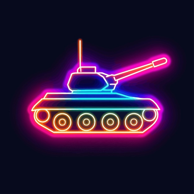 Pink neon tank vector