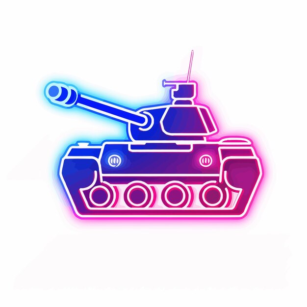 Vector pink neon tank vector