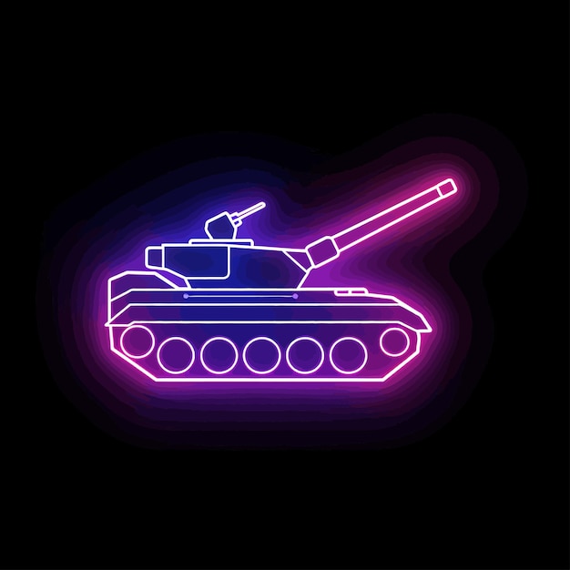 Vector pink neon tank vector