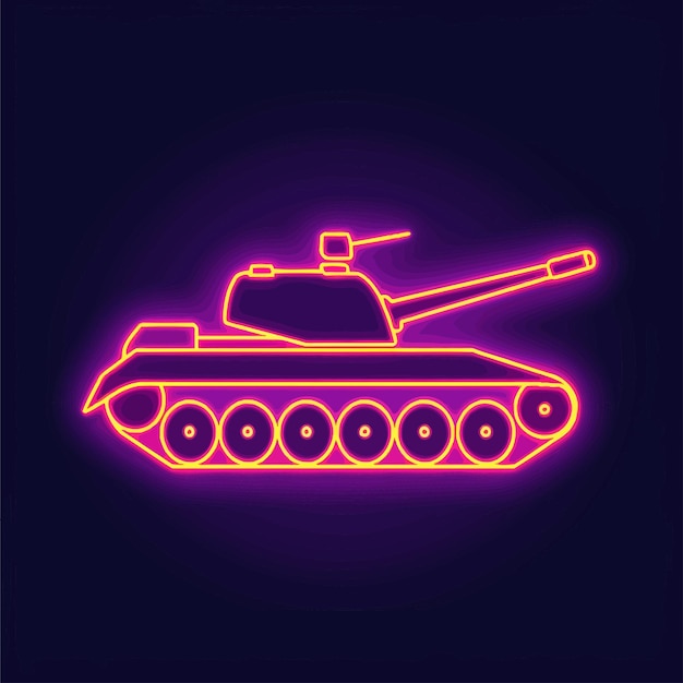 Vector pink neon tank vector