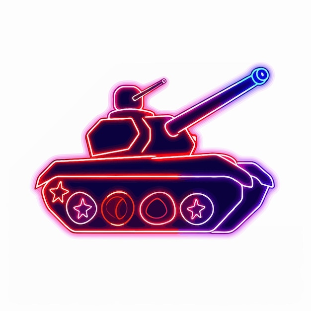 Vector pink neon tank vector