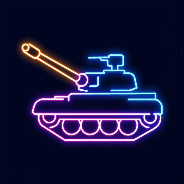 Vector pink neon tank vector