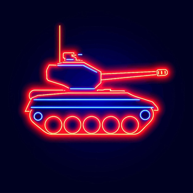 Vector pink neon tank vector