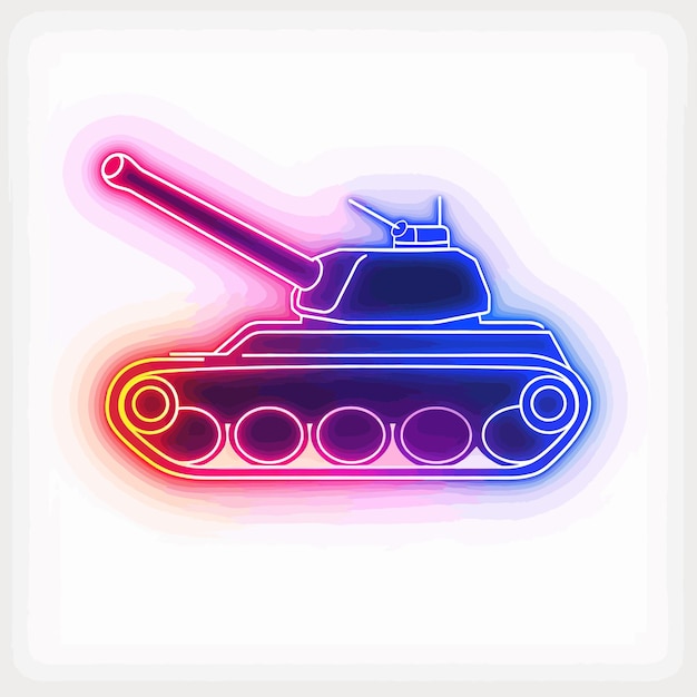 Vector pink neon tank vector