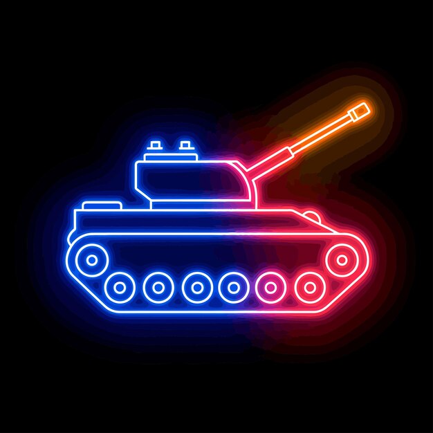 Vector pink neon tank vector