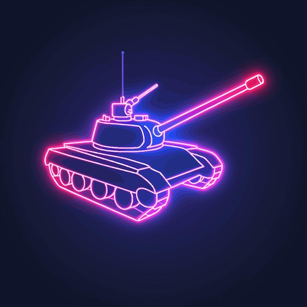 Vector pink neon tank vector