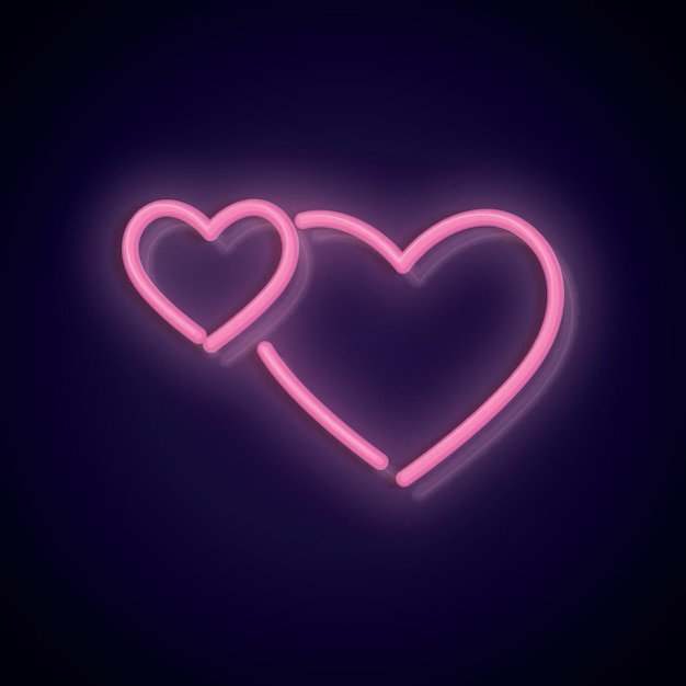 Pink neon valentine's love heart