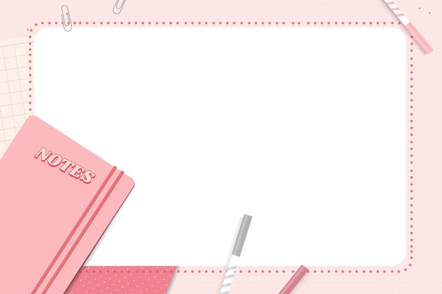 Vector pink notepad planner set vector