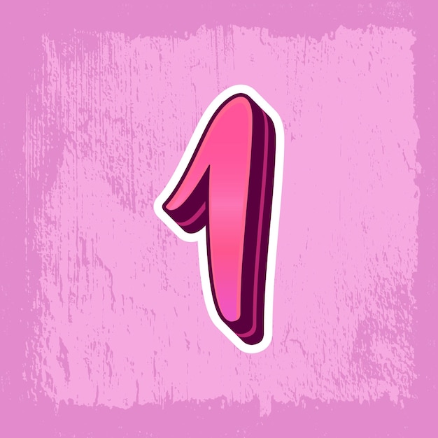 Premium Vector | A pink number 1 with a pink background