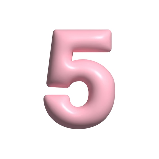 Розовые цифры 5