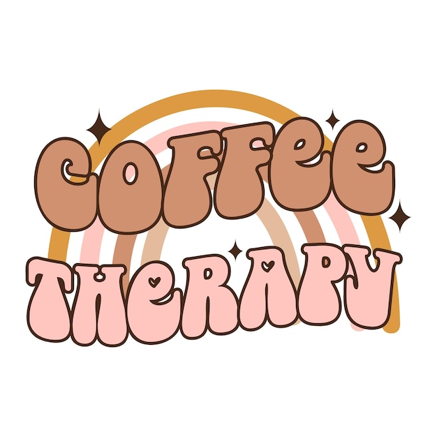 A pink and orange logo that says coffee therapy.