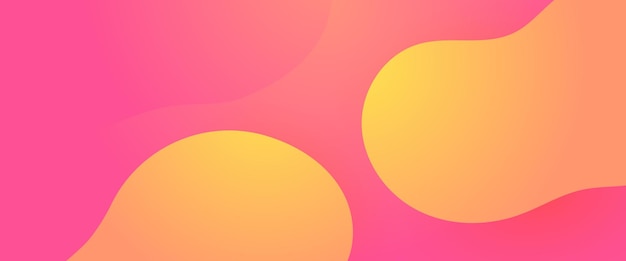 Pink and orange vector simple minimalist style banner design with waves and liquid