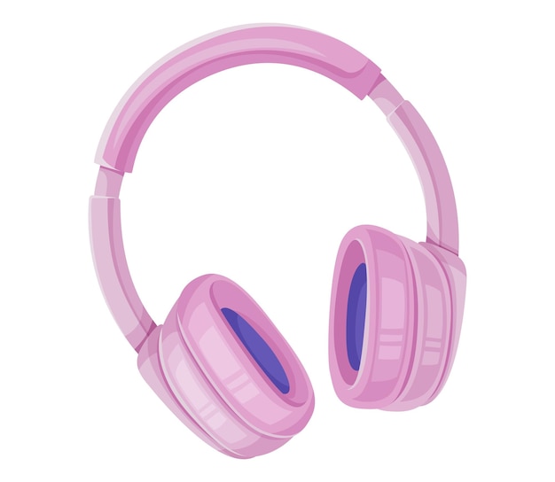 ベクトル ピンクのオーバーイヤーヘッドフォン