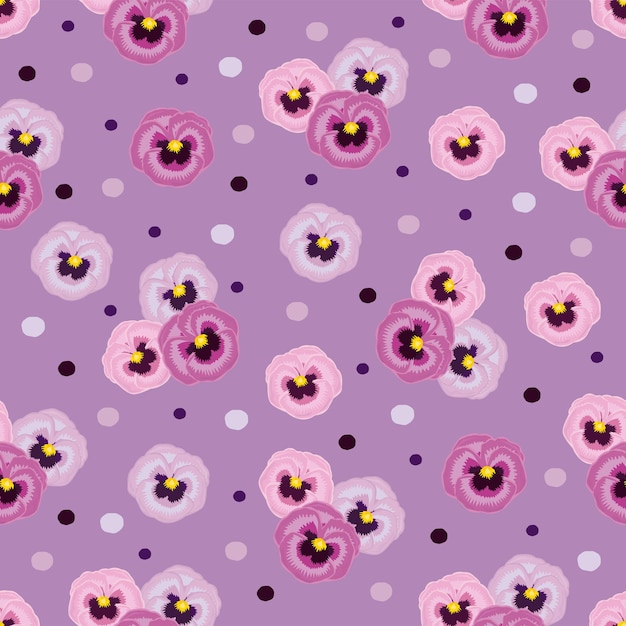 Pink pansies seamless pattern