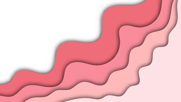 グラフィックデザイン要素のコピースペースを持つ曲線形状の背景を持つピンクの紙カット