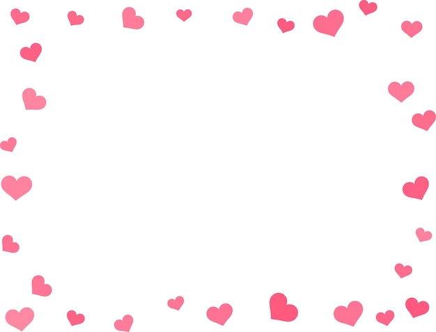 Pink Paper Hearts Confetti Overlay