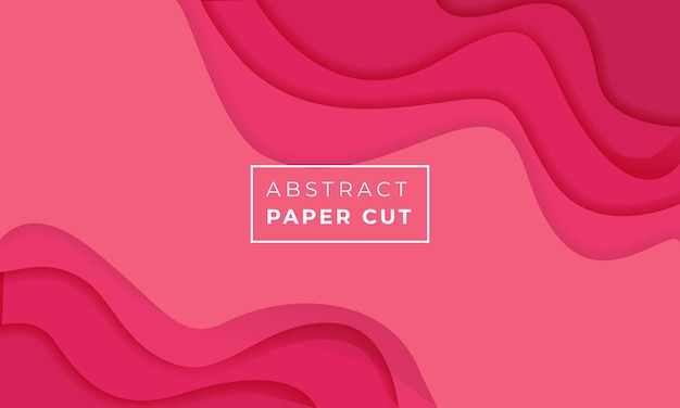 Vector pink papercut design background with overlap layer 3d papercut background vector