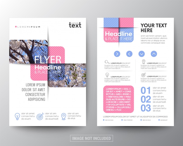 Vector pink pastel brochure flyer poster template