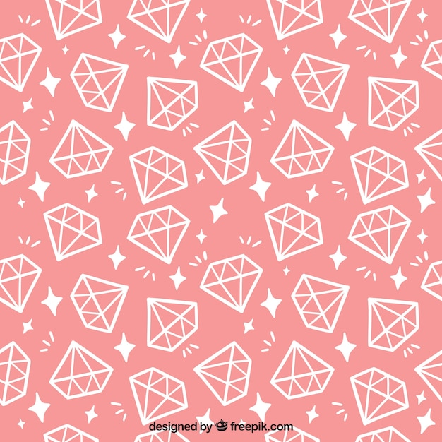 Vector pink pattern with flat diamonds