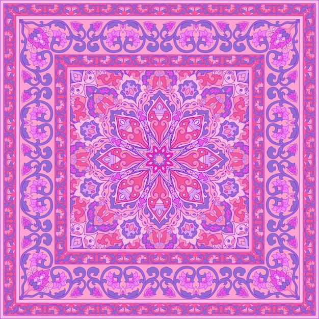 Pink pattern with ornamental flowers.