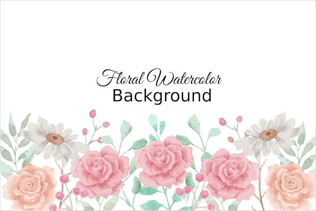 Pink and Peach Rose Watercolor Background