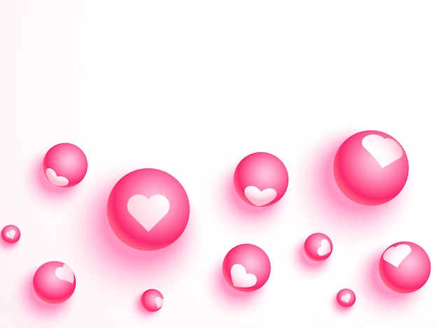 Pink pearl with heart shape illustration on white background for