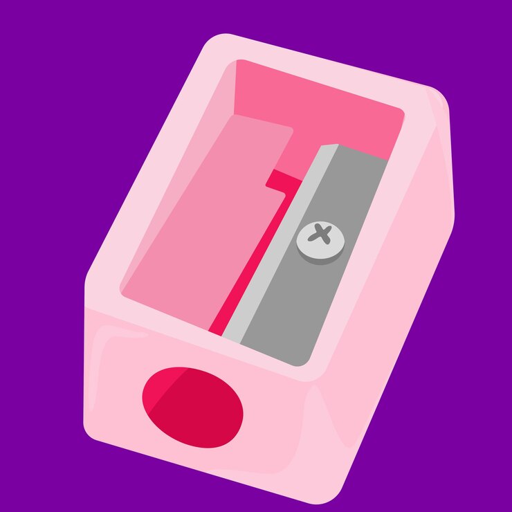 Vector pink pencil sharpener illustration