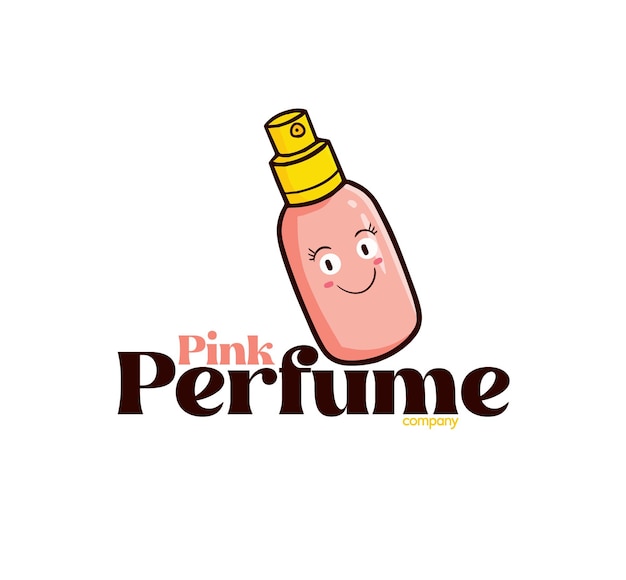 Pink perfume company logo template