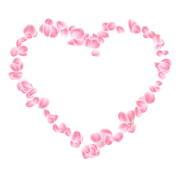 Pink petals heart .  