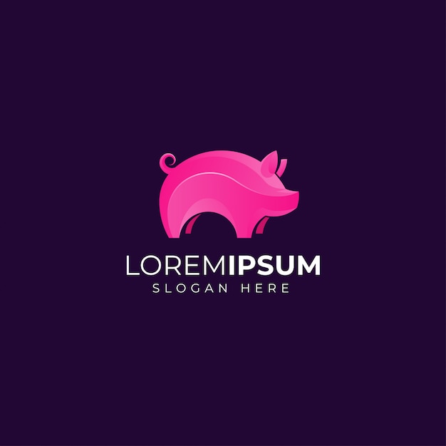 Logo di maiale rosa
